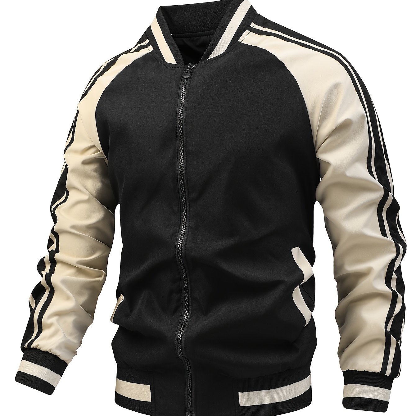 Black Baseball Collar Jacket