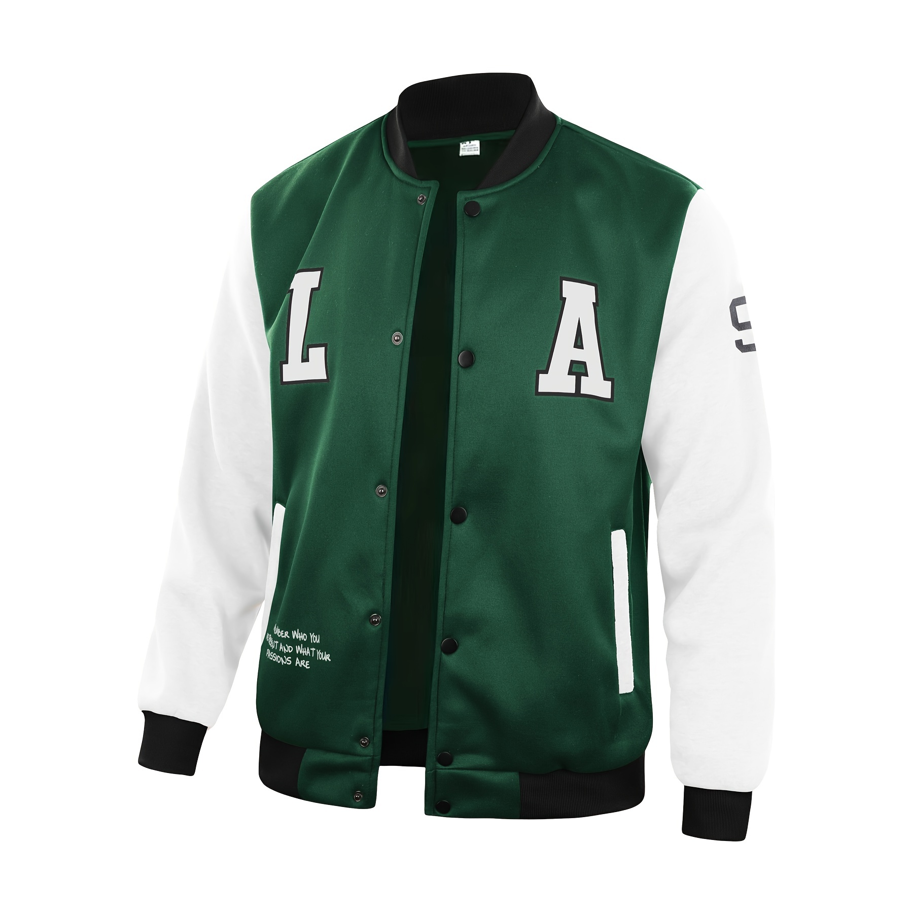 la print color block varsity jackets mens casual baseball collar jacket coat for spring fall details 8