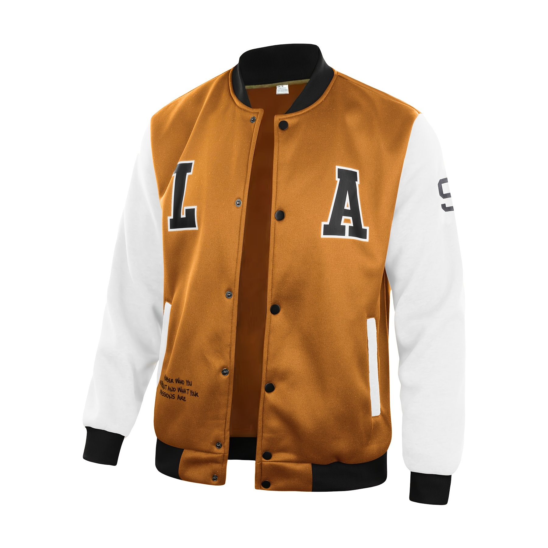 la print color block varsity jackets mens casual baseball collar jacket coat for spring fall details 14