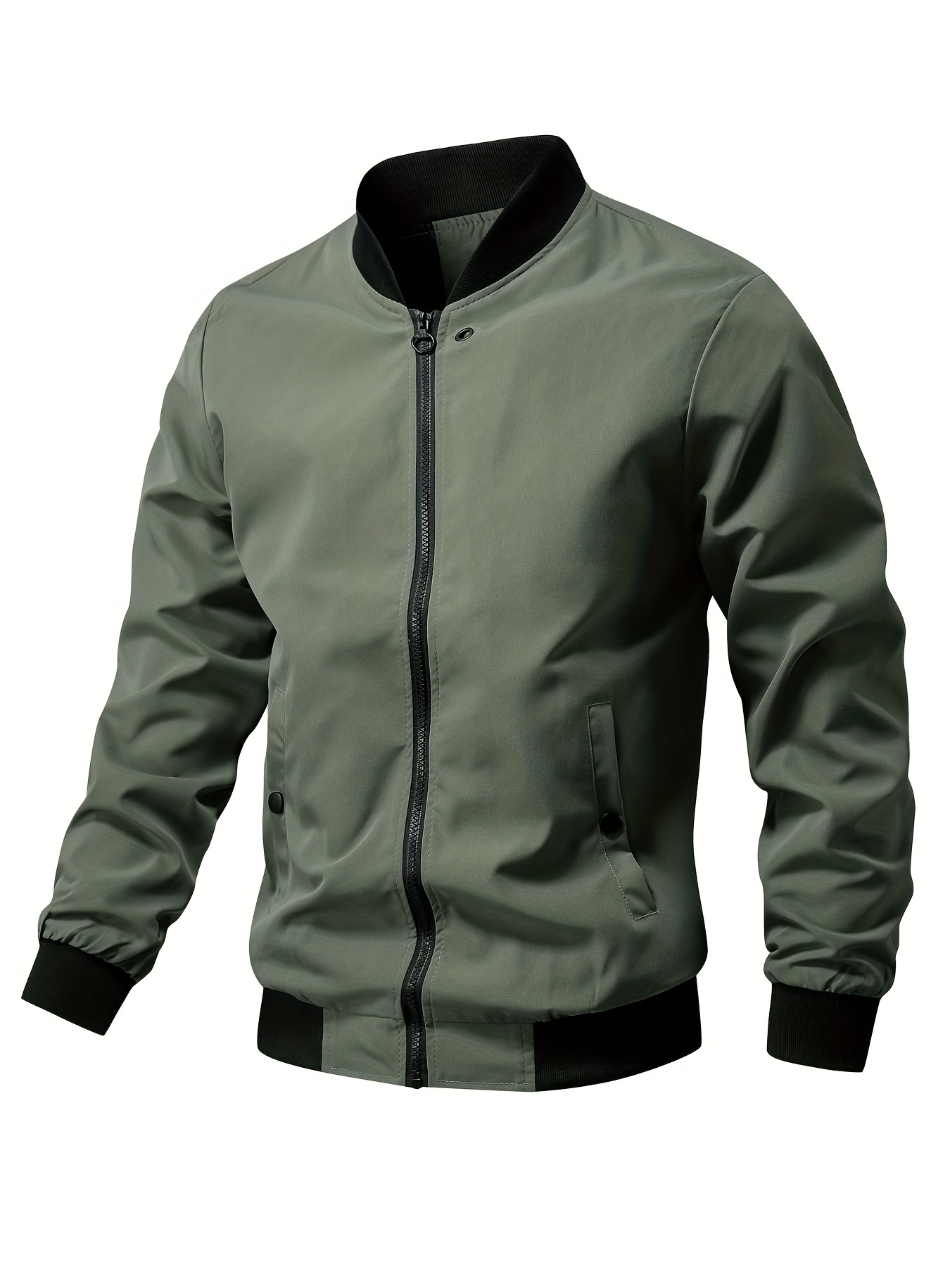 mens zip up regular fit jacket baseball jacket thin casual jacket for youth men details 12