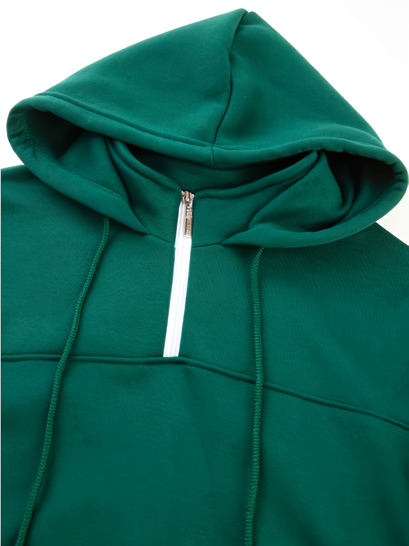 mens casual pullover hooded sweatshirt with 1 4 zipper details 6