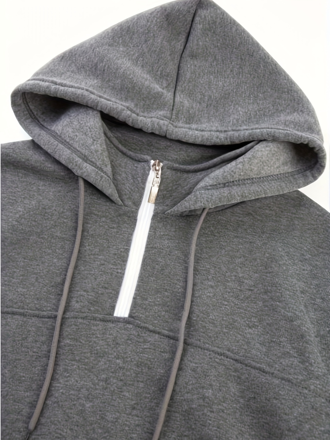 mens casual pullover hooded sweatshirt with 1 4 zipper details 24