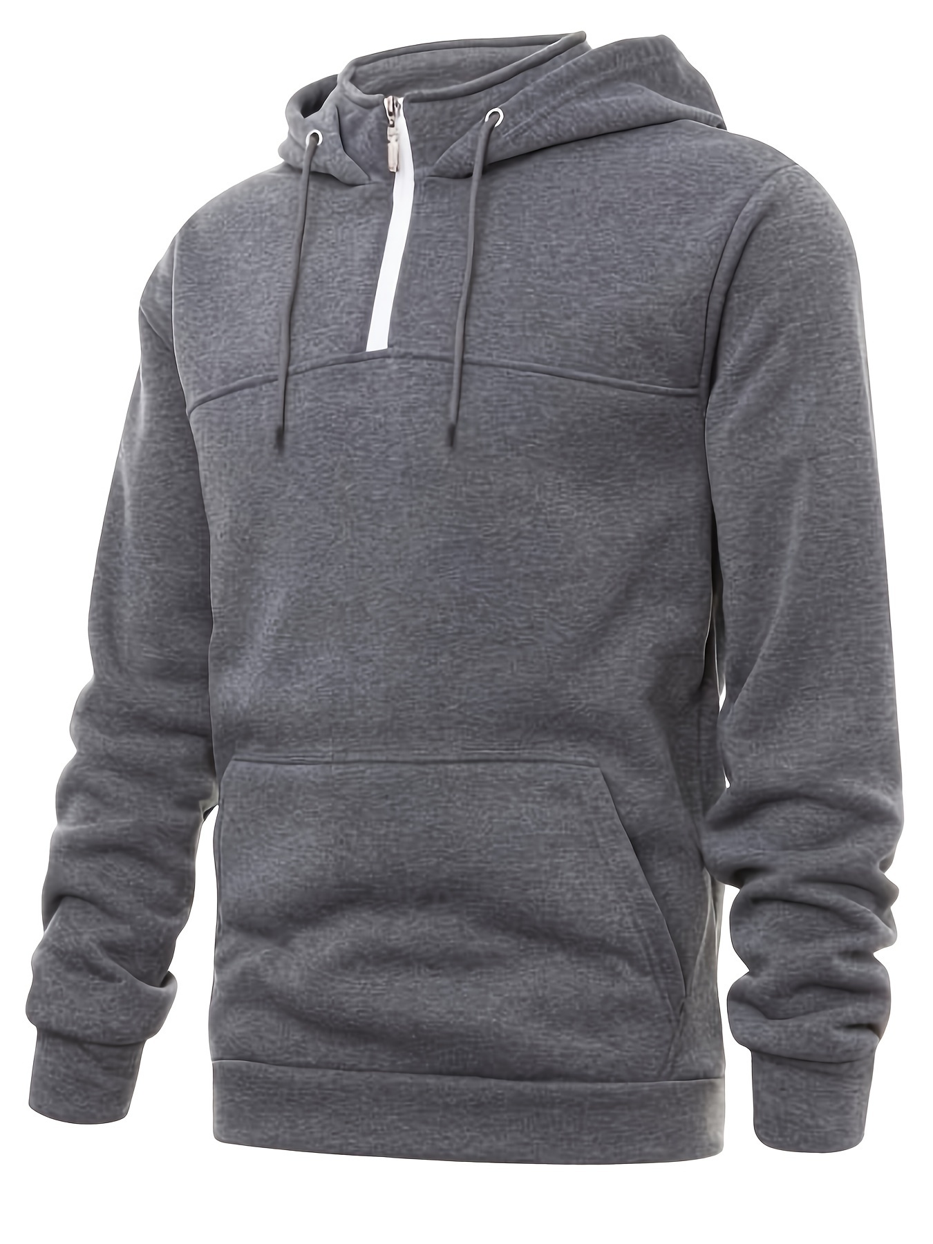 mens casual pullover hooded sweatshirt with 1 4 zipper details 28