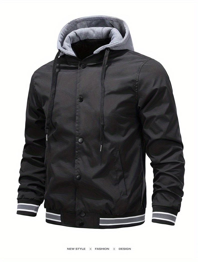 trendy windbreaker hooded jacket mens casual slant pocket jackets by activity for spring fall details 7