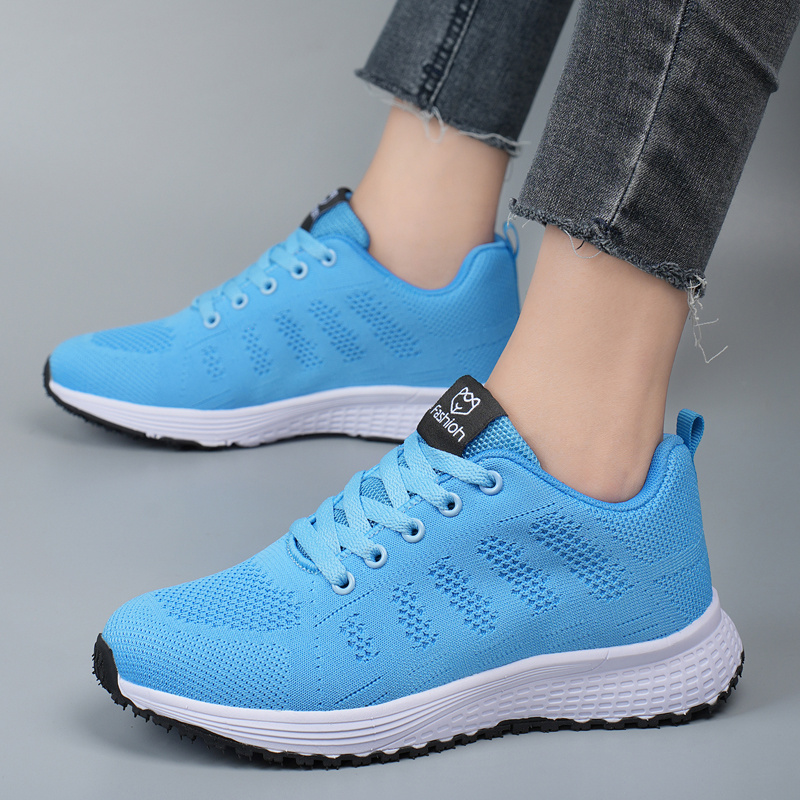 womens breathable mesh sneakers casual lace up low top shoes lightweight outdoor running shoes details 4