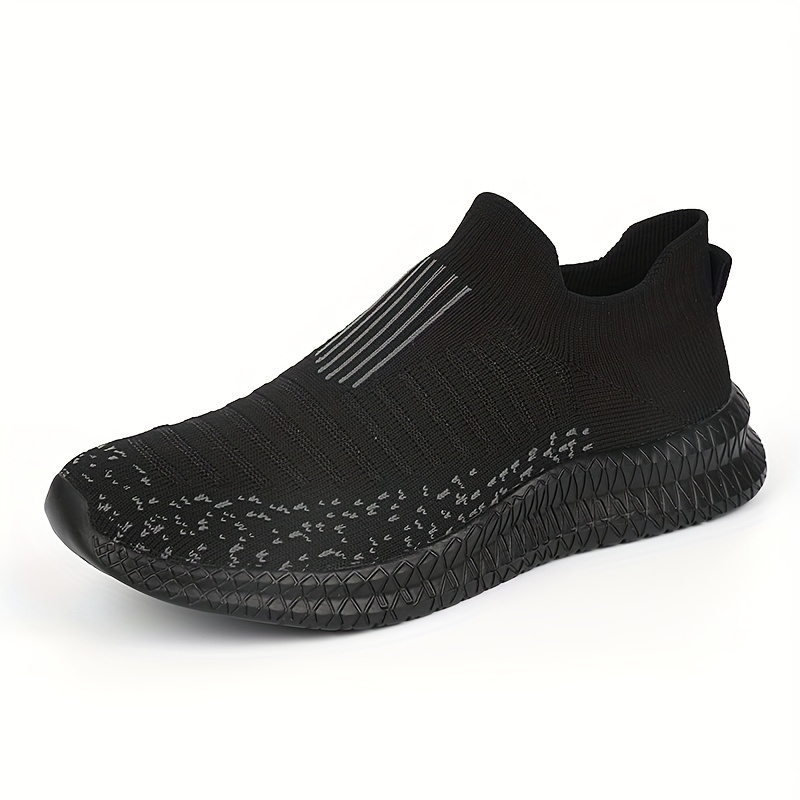 mens knitted breathable lightweight slip on casual shoes for traveling jogging for halloween details 9