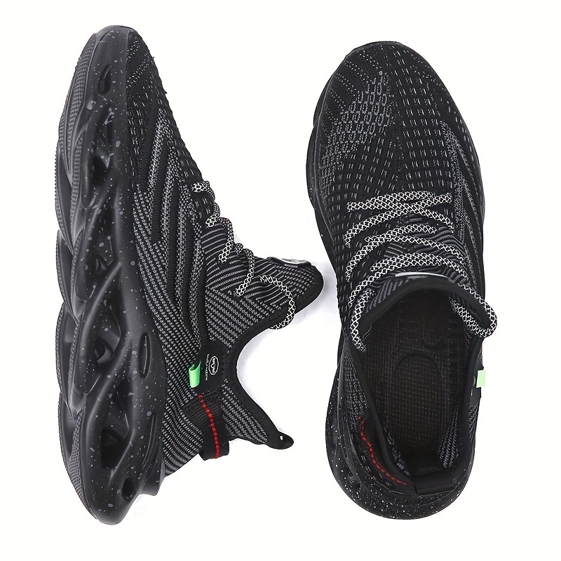 mens shock absorption blade type shoes breathable lace up non slip shoes for jogging walking details 7