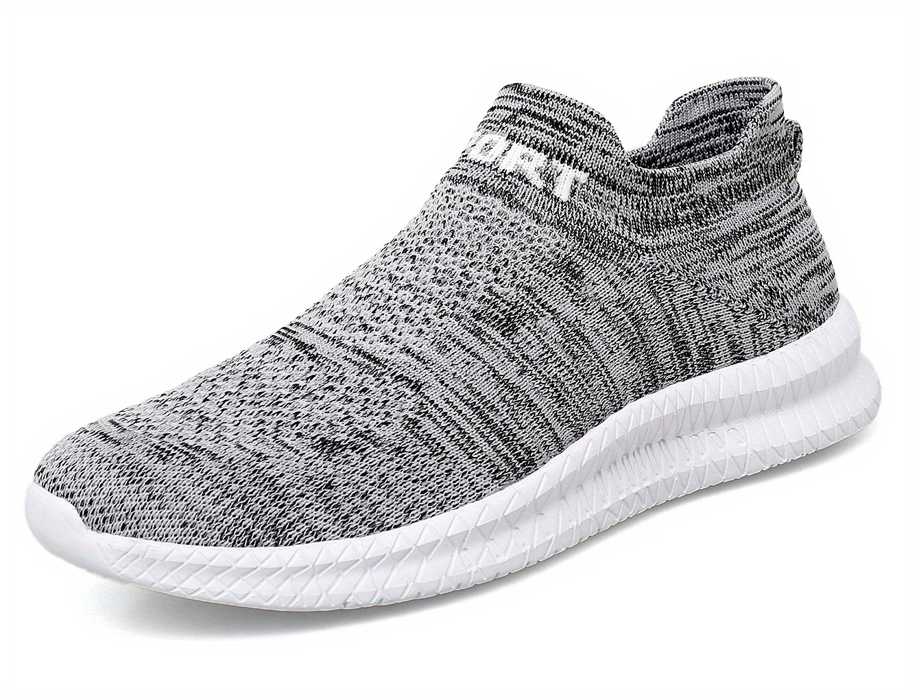 mens knit breathable slip on running shoes lightweight comfy non slip sneaker spring and summer details 1