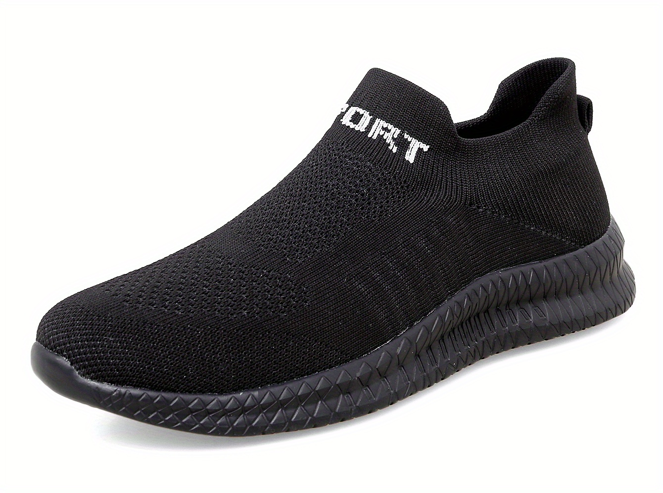 mens knit breathable slip on running shoes lightweight comfy non slip sneaker spring and summer details 5