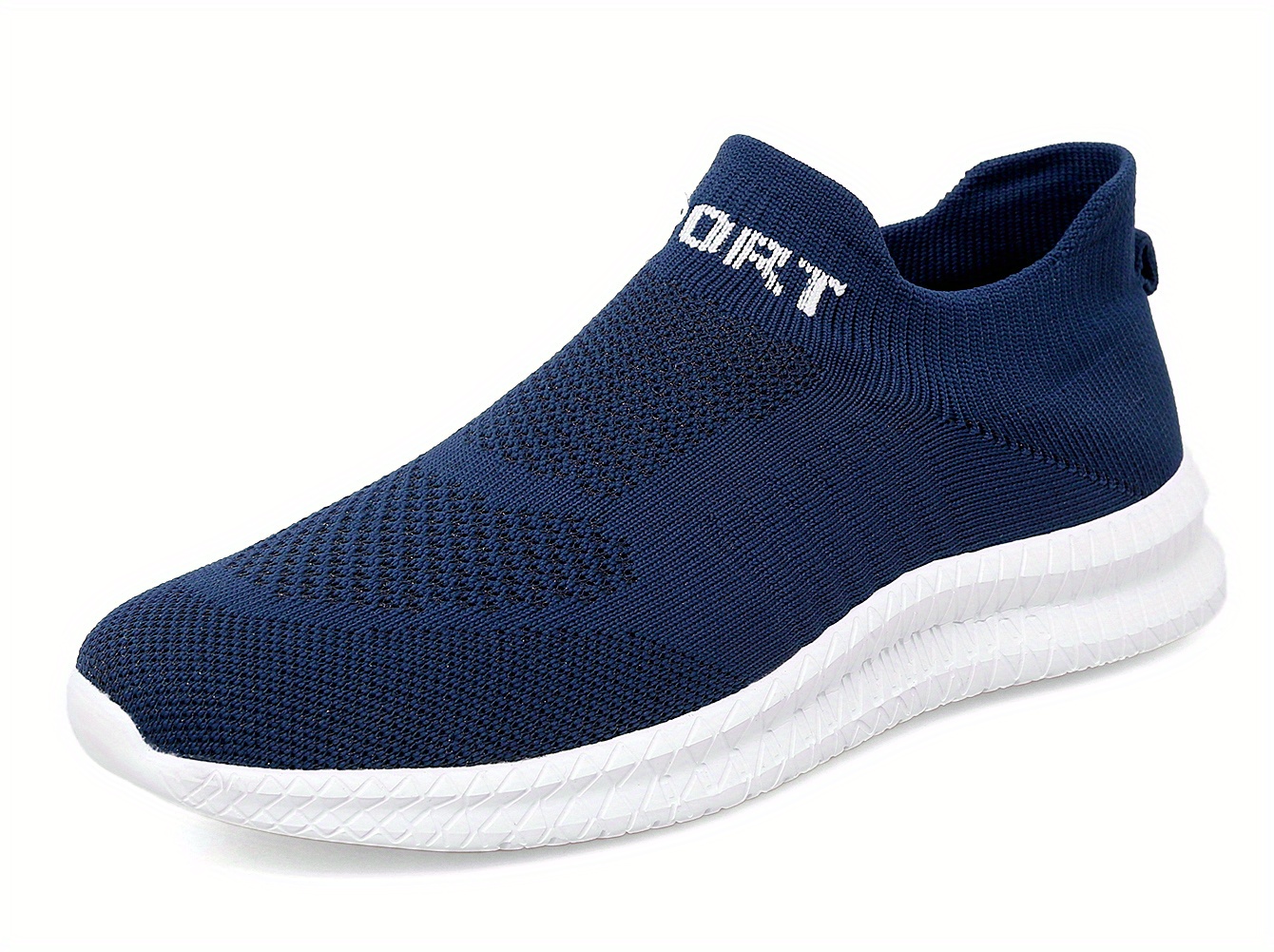 mens knit breathable slip on running shoes lightweight comfy non slip sneaker spring and summer details 9